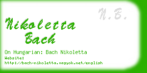 nikoletta bach business card